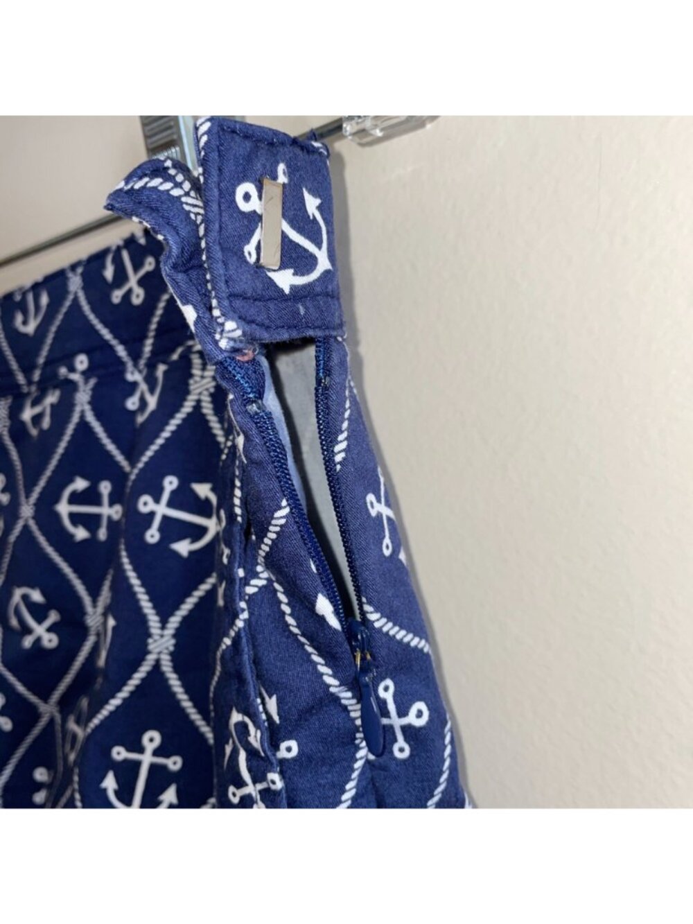Karen Scott Anchor Skort Size 10 Blue White Nautical - Picture 4 of 6